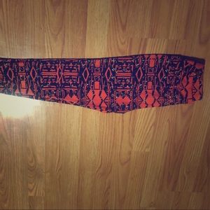 Green with pink details LuLaRoe leggings